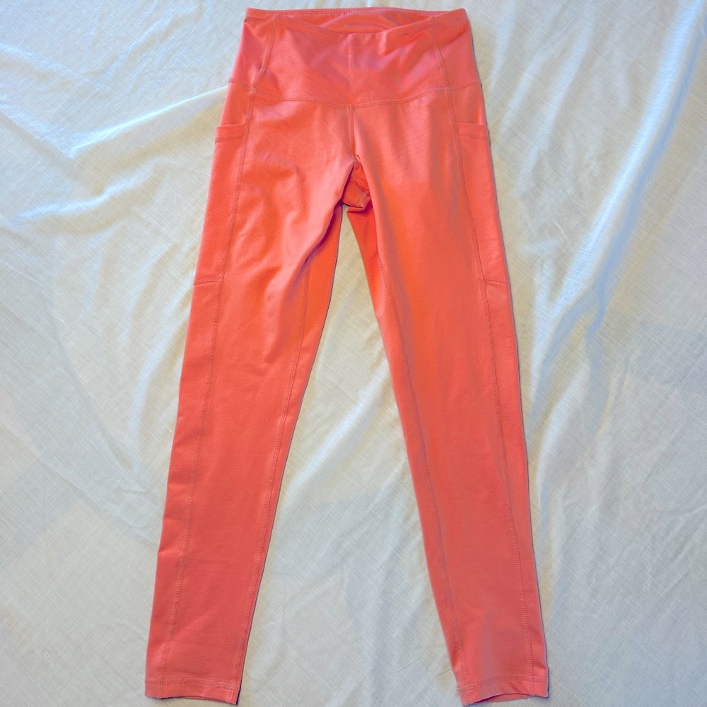 Zella Leggings Size XS Ankle Coral VGUC Pockets On Both Sides